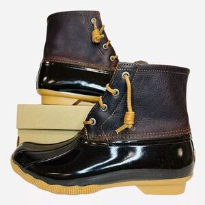 Sperry Top-Sider Women's Saltwater Boots Dark Brown/Tan Size 7